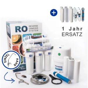 Umkehrosmoseanlage 7 Stufen RO7-BIO Wasserfilter Mit Einzel Hahn und 1 Jahr Ersatz