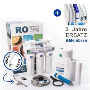 Umkehrosmoseanlage 7 Stufen RO7-2IN1 Wasserfilter Mit Einzel Hahn und 3 Jahre +Membran Ersatz